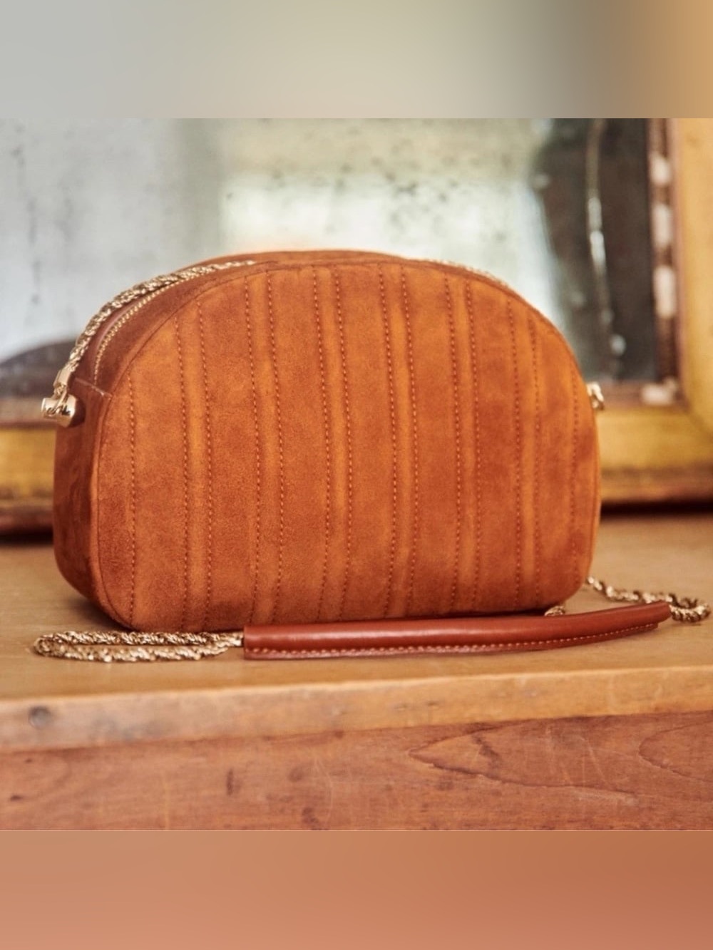 Sezane Dean Bag Faux Suede Crossbody